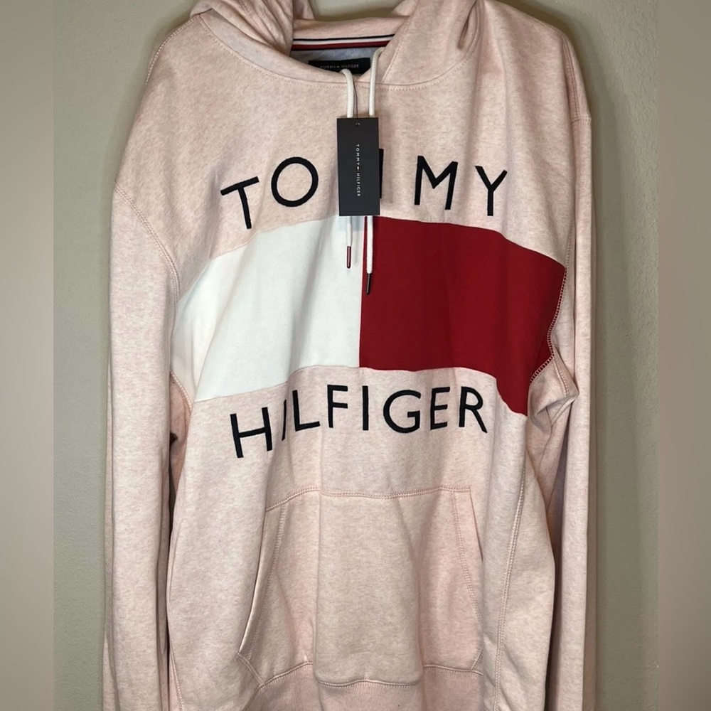 Tommy Hilfiger Men’s Long Sleeve Fleece Logo Pullover Hoodie XXL